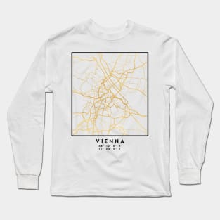 VIENNA AUSTRIA CITY STREET MAP ART Long Sleeve T-Shirt